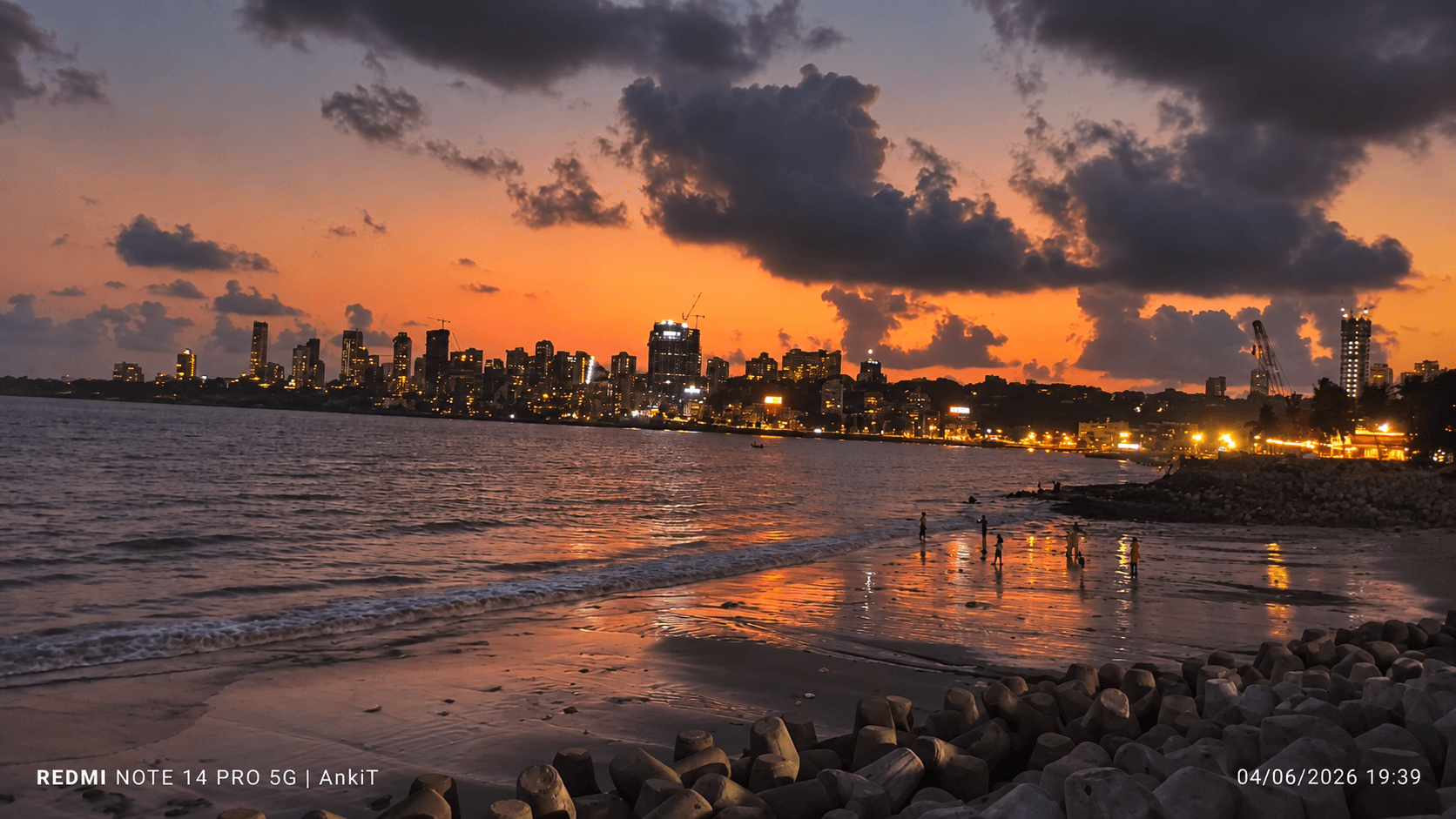 Evening lights along the beach